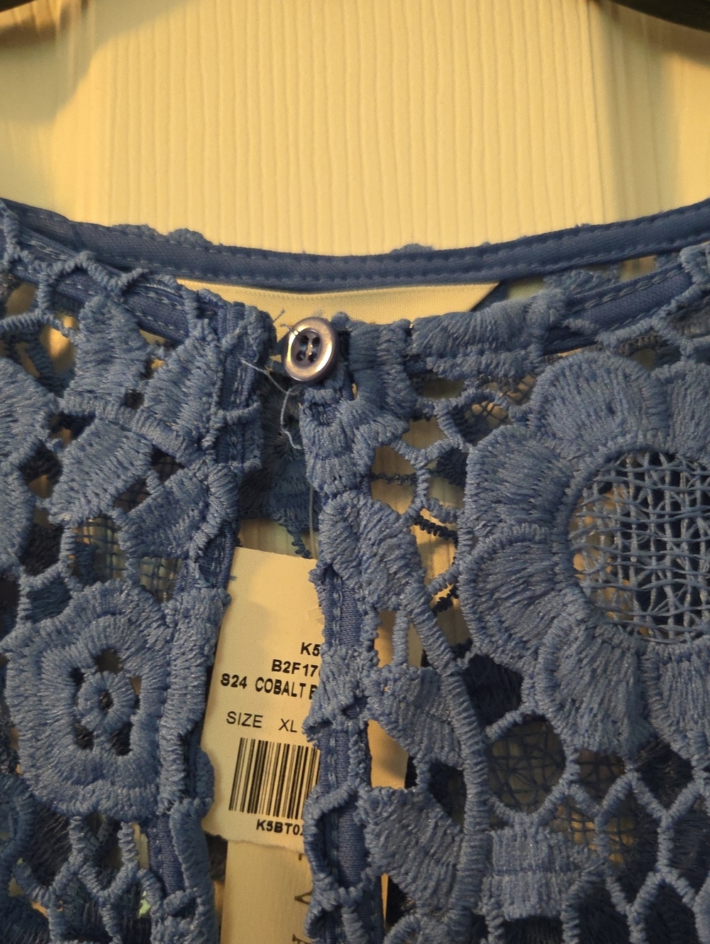 NWT-Adiva Sz.XL Dusty Blue Lace Jacket - Picture 5 of 5